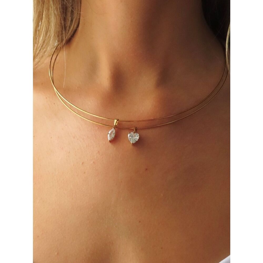 Heart diamond necklace #2636 - Picture 6 of 8